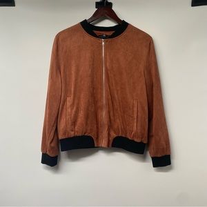Missguided Faux Suede Bomber Jacket, size 8